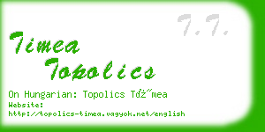 timea topolics business card